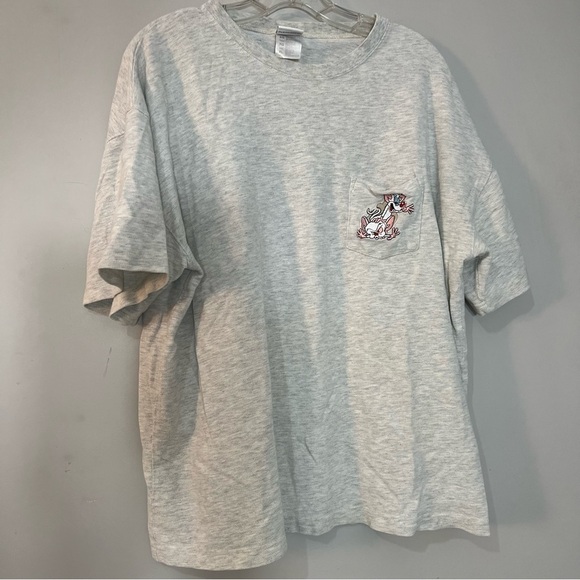 Vintage Pinky and the Brain Light Gray Graphic T-Shirt Embroidered Top Y2K retro - Picture 7 of 14